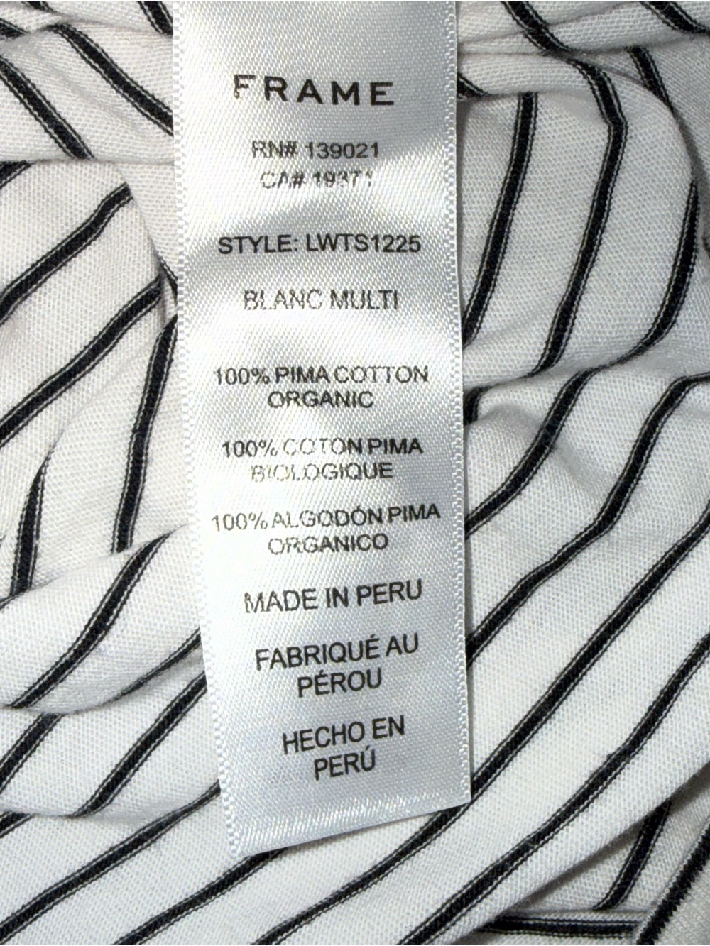 FRAME Le High Racerback Tank Top XS Striped Organic Pima Cotton Cottagecore - Picture 5 of 6
